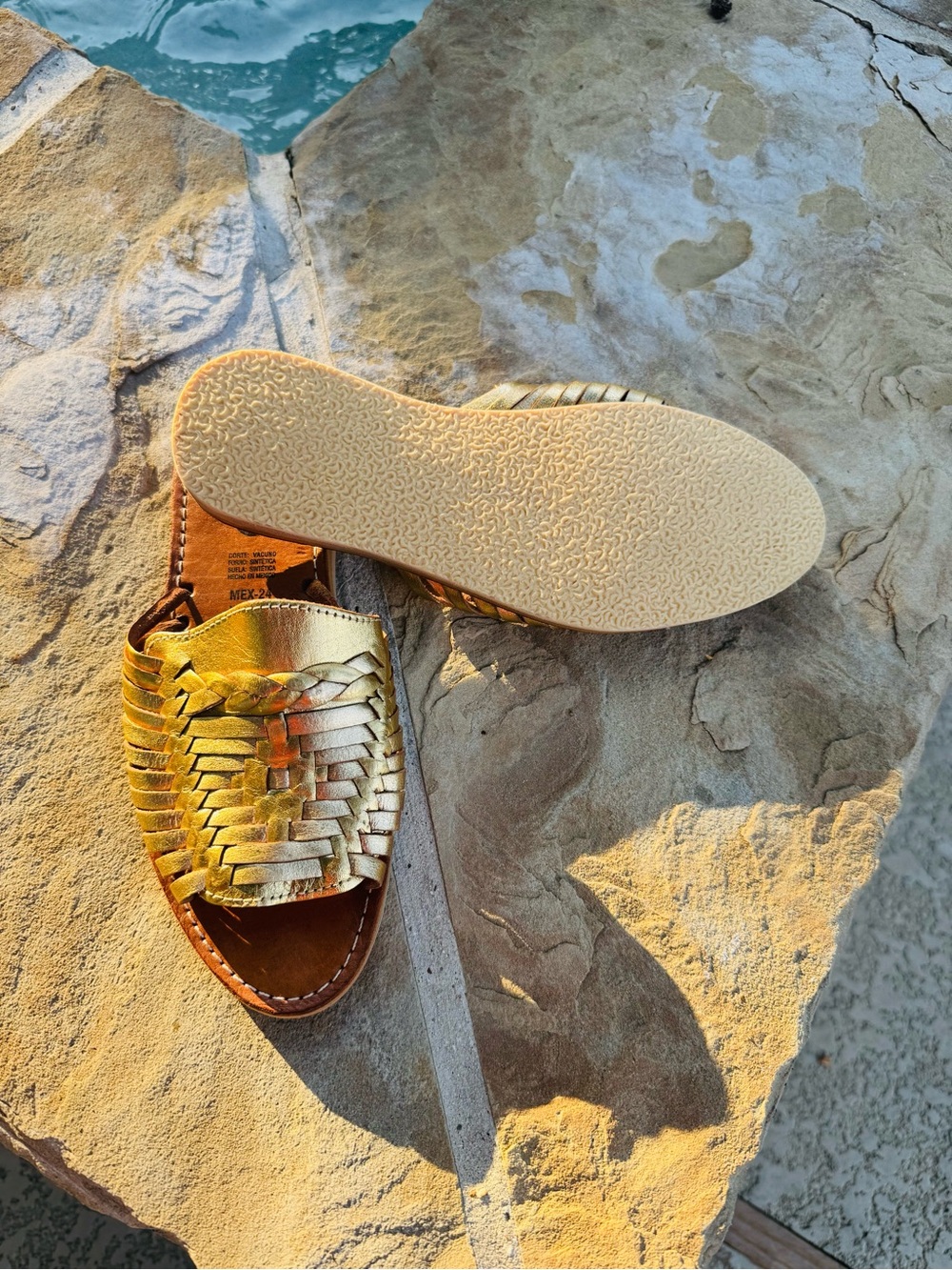 NEW Myrna Art Gold Leather Huarache Sandals Women’s Size 7 Handmade - Picture 9 of 17